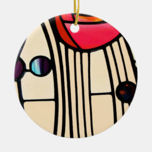 Charles Rennie Mackintosh Stained Glass Ceramic Ornament