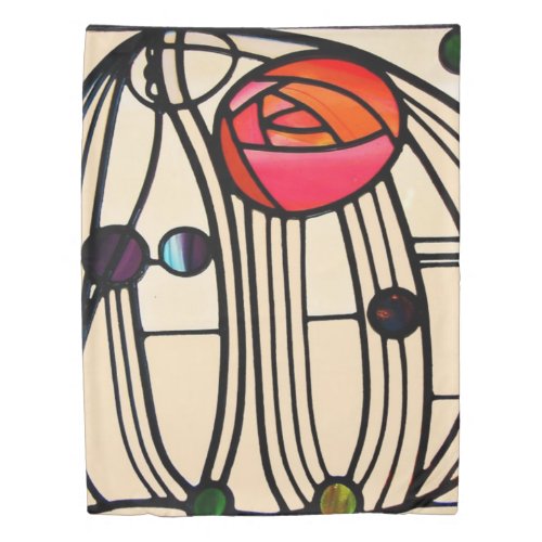Charles Rennie Mackintosh Stained Glass Duvet Cover