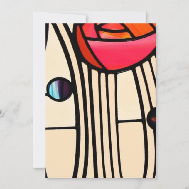 Charles Rennie Mackintosh Stained Glass Invitation (Front)