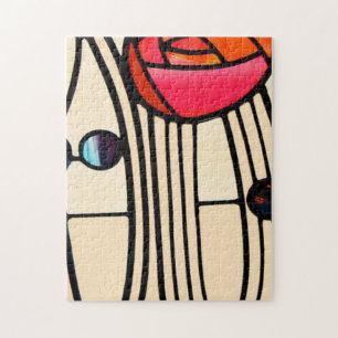 Charles Rennie Mackintosh Stained Glass Jigsaw Puzzle