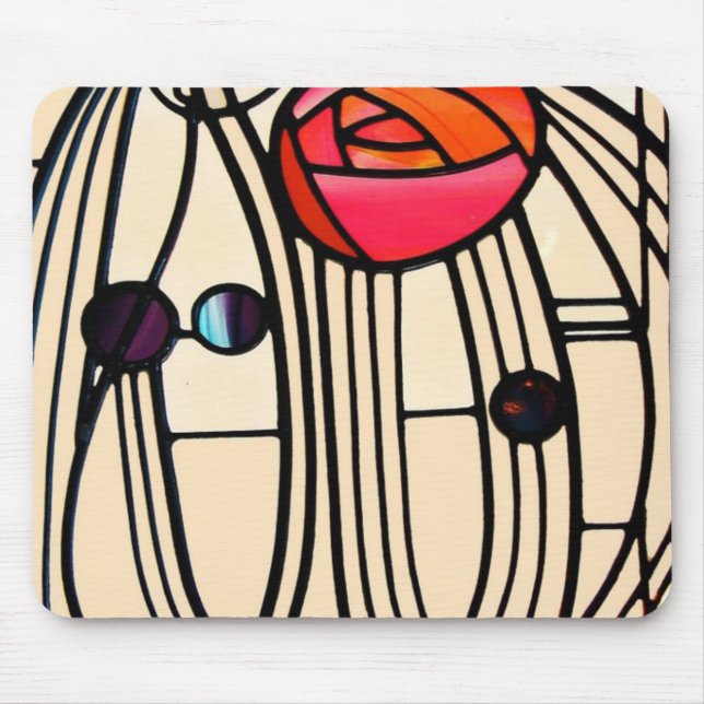 Charles Rennie Mackintosh Stained Glass Mouse Pad (Front)