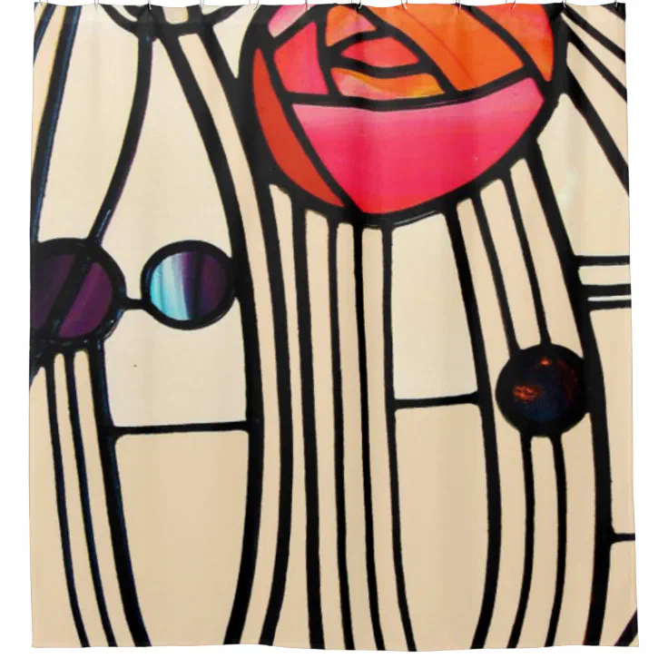 Charles Rennie Mackintosh Stained Glass Shower Curtain | Zazzle