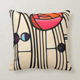 Charles Rennie Mackintosh Stained Glass Throw Pillow