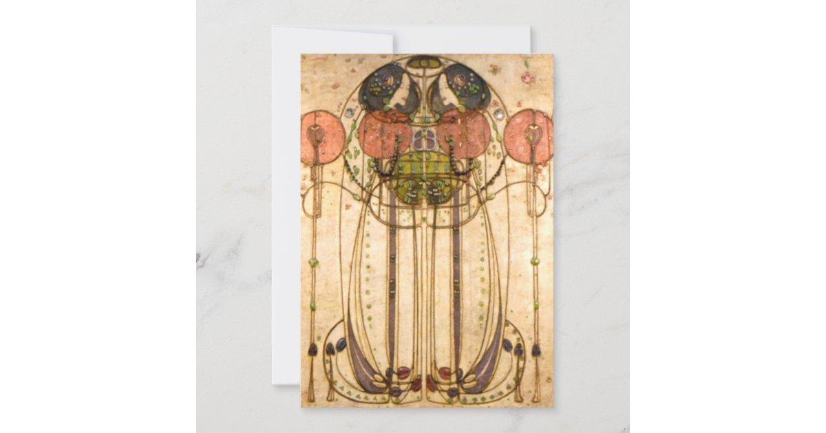 Charles Rennie Mackintosh The Wassail Invitation | Zazzle