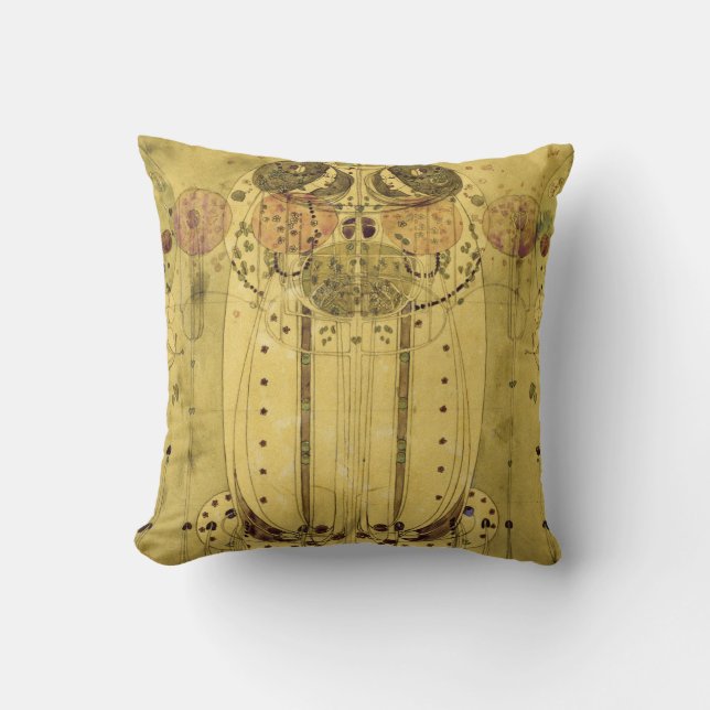 Charles Rennie Mackintosh - The Wassail Throw Pillow (Front)