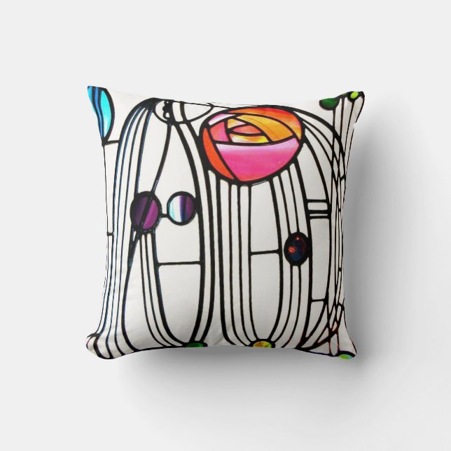 Charles Rennie Mackintosh Throw Pillow (Front)