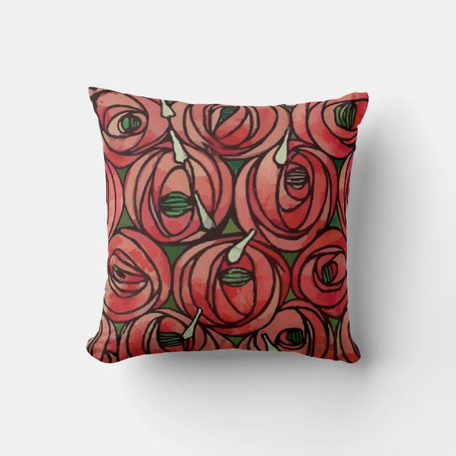 Charles Rennie Mackintosh Throw Pillow (Front)