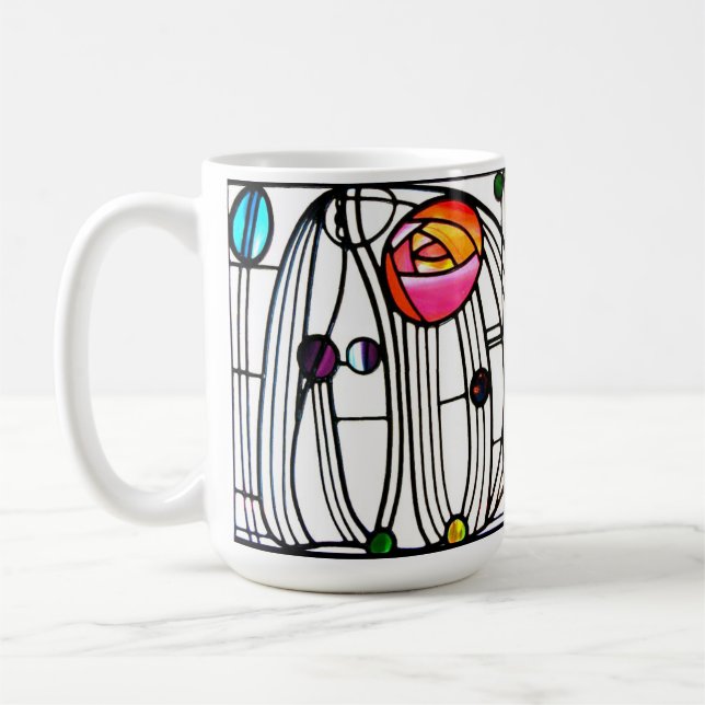 Charles Rennie Mackintosh window flowers  Coffee Mug (Left)
