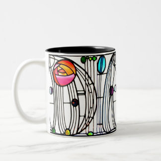 Charles Rennie Mackintosh window Two-Tone Coffee Mug