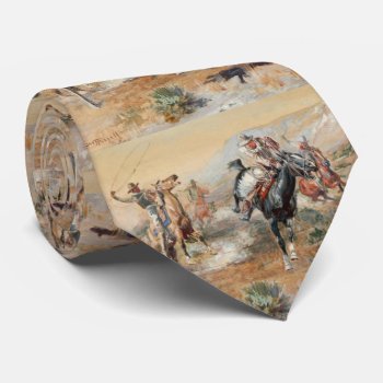 Charles Russell The Getaway Vintage Western  Neck Tie by RODEODAYS at Zazzle