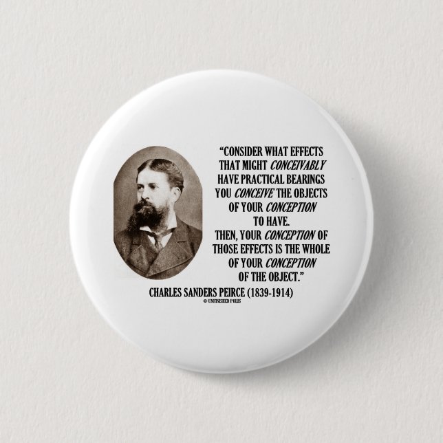 Charles Sanders Peirce Effects Objects Conception Button (Front)
