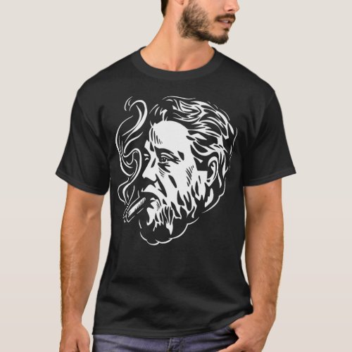 Charles Spurgeon Smoking a Cigar Premium  T_Shirt