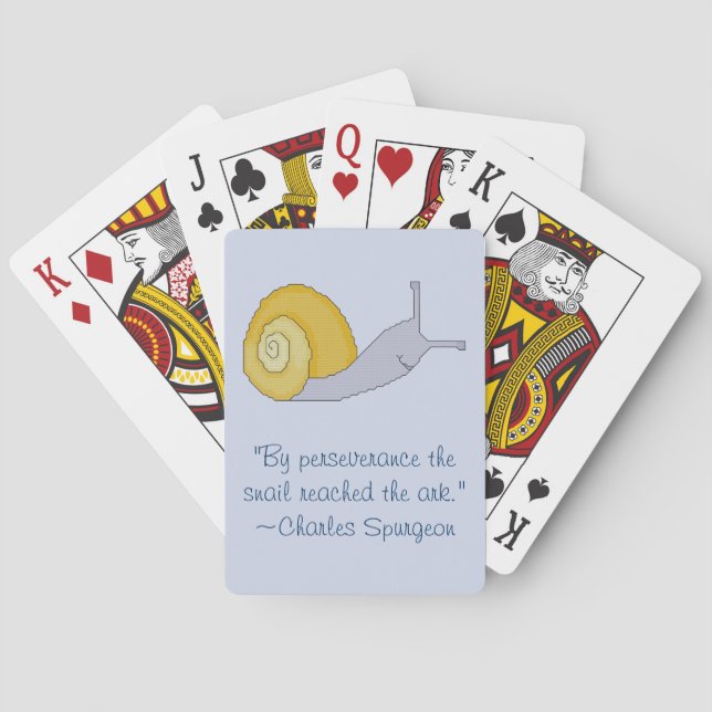 Charles Spurgeon Snail Perseverence Quote Poker Cards (Back)