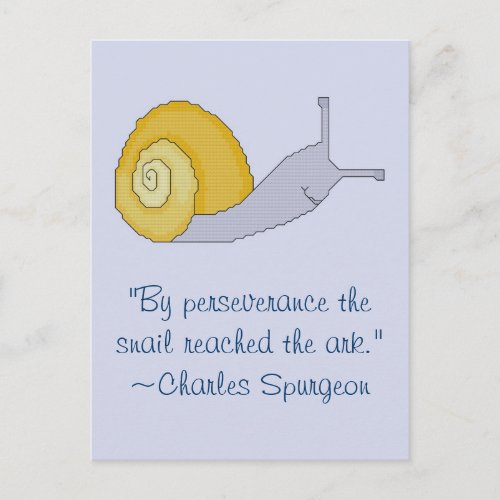 Charles Spurgeon Snail Perseverence Quote Postcard