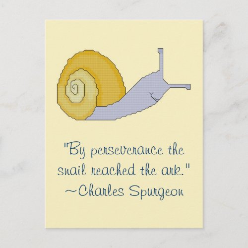 Charles Spurgeon Snail Perseverence Quote Postcard