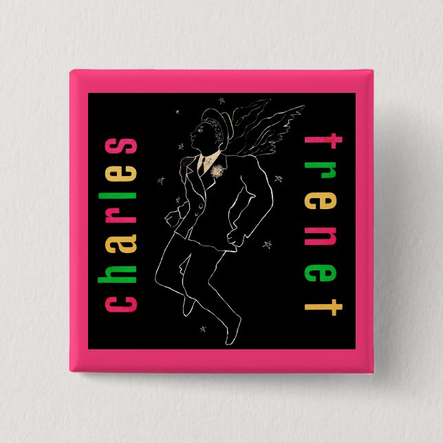 Charles Trenet Pinback Button (Front)
