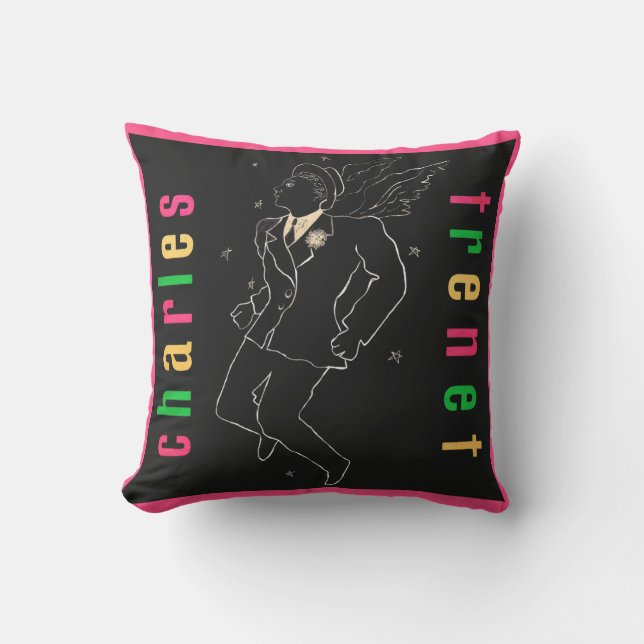 Charles Trenet Throw Pillow (Front)