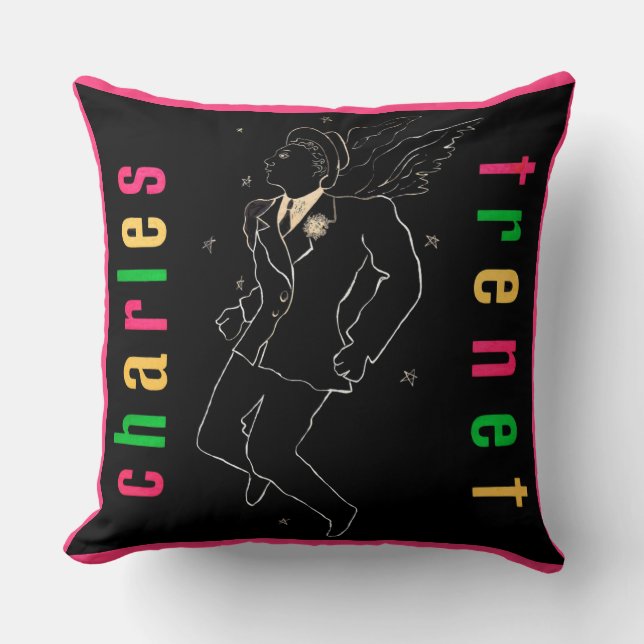 Charles Trenet Throw Pillow (Front)