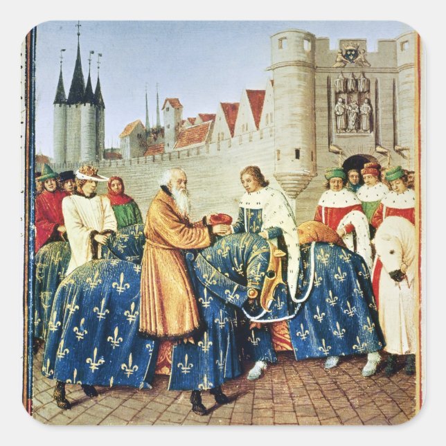 Charles V  receiving Emperor Charles IV Square Sticker (Front)