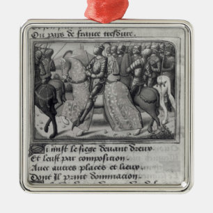 Charles VII and Joan of Arc at the Siege of Metal Ornament