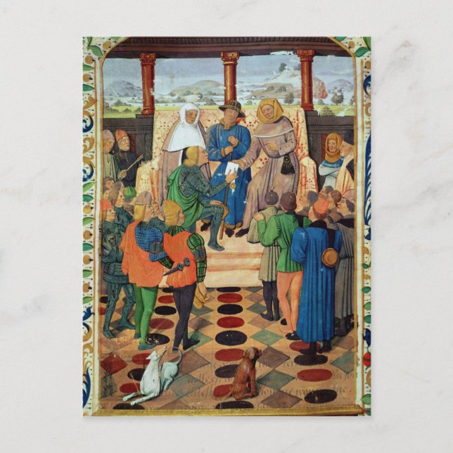 Charles VII  giving a document to Joan of Arc Postcard (Front)