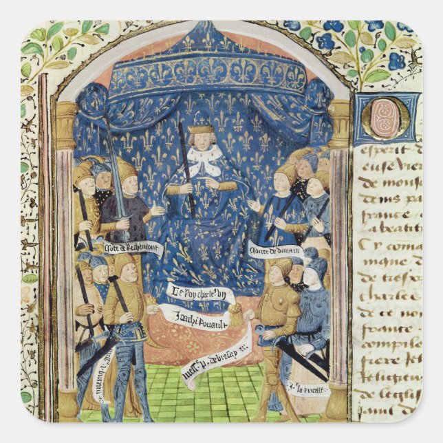 Charles VII  Surrounded by his Court Square Sticker (Front)