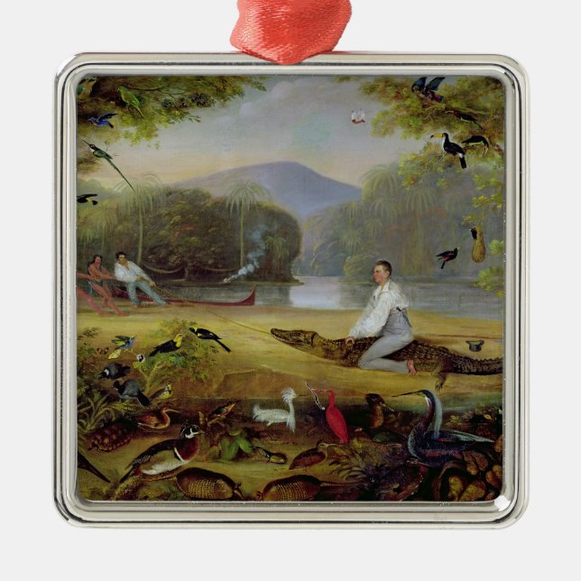 Charles Waterton capturing a cayman, 1825-26 Metal Ornament (Front)