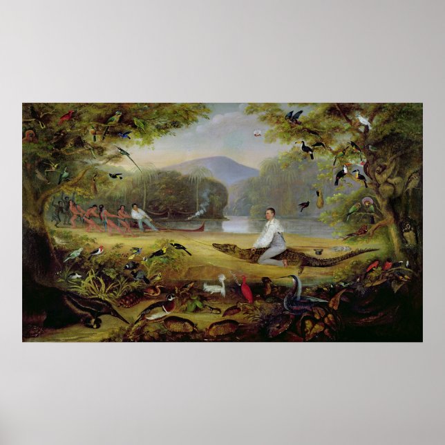 Charles Waterton capturing a cayman, 1825-26 Poster (Front)