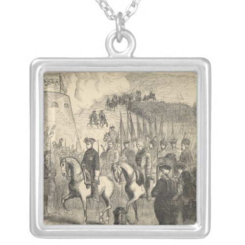 Charles XII of Sweden entering Copenhagen Silver Plated Necklace