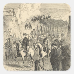 Charles XII of Sweden entering Copenhagen Square Sticker