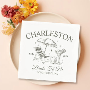 Charleston Bachelorette Bride To Be Party Napkins