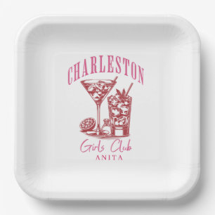 Charleston Bachelorette Custom girls club Paper Plates