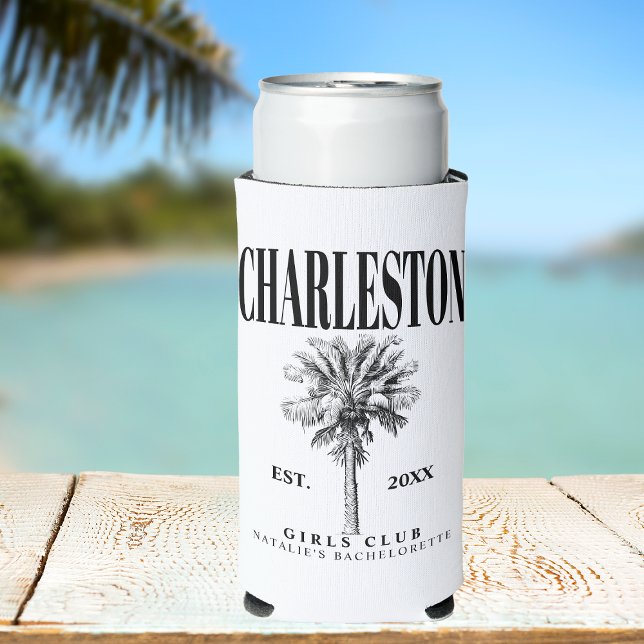 Charleston Bachelorette Custom Luxury Social Club Seltzer Can Cooler (Creator Uploaded)