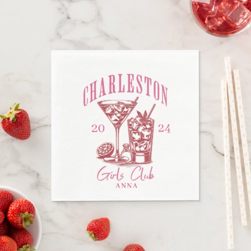 charleston bachelorette girls weekend trip napkins