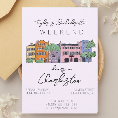 Charleston Bachelorette Invitation  Details 