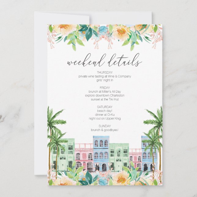Charleston Bachelorette Itinerary (Front)
