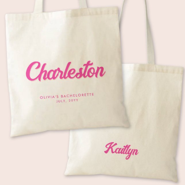 Charleston Bachelorette Party Personalized Tote Bag (Charleston Bachelorette Party Tote Bag)