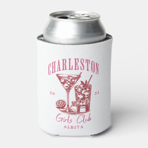 charleston bachelorette weekend pink can cooler