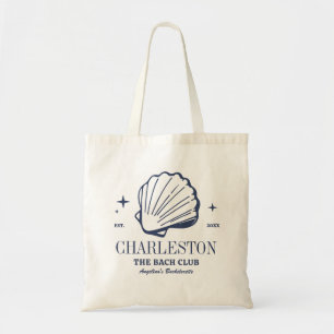 Charleston Beach Bachelorette Party Seashells Logo Tote Bag
