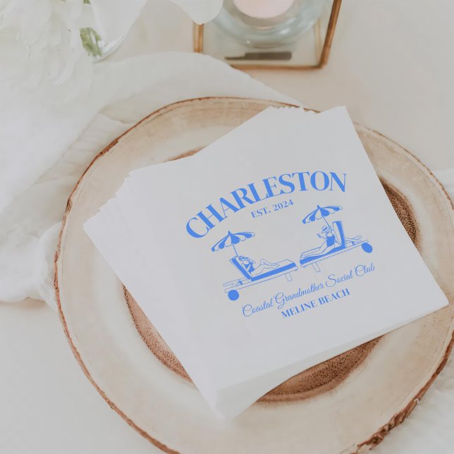 Charleston Beach Blue Bachelorette Party  Napkins (Creator Uploaded)