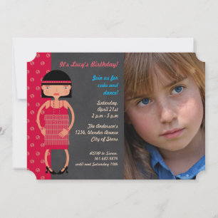 Charleston Chic Birthday Party photo invitation