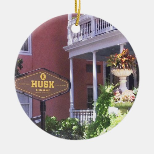 Charleston Christmas Ornament Husk Charleston Ceramic Ornament