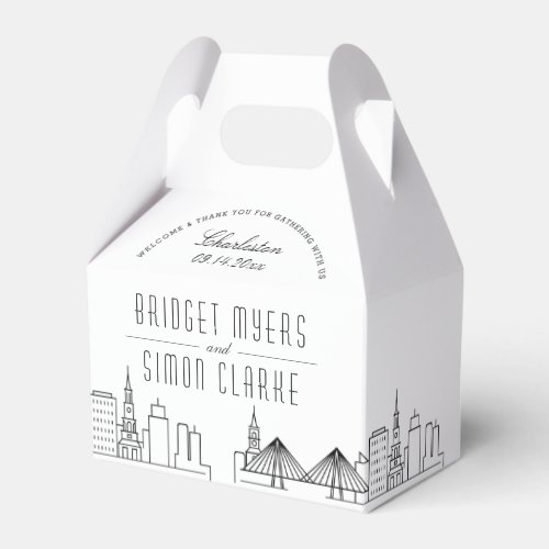 Charleston  City Skyline Wedding Favor Favor Box