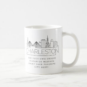 Charleston City Stylized Skyline | Custom Slogan Coffee Mug