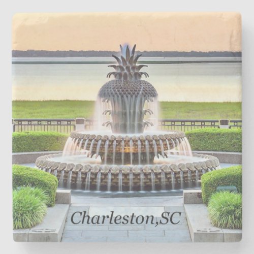 Charleston Coaster Pineapple Fountain Charleston Stone Coaster