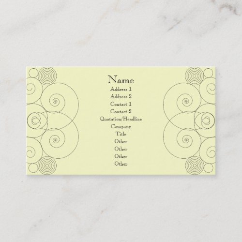 Charleston _ Cream Business Card