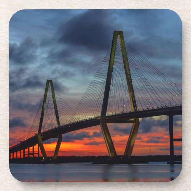 Charleston Fire Like Sunset Beverage Coaster (Front)