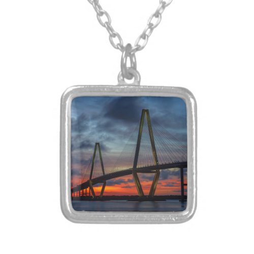 Charleston Fire Like Sunset Silver Plated Necklace