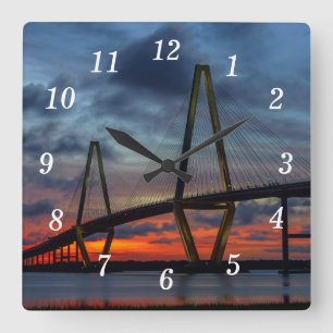 Charleston Fire Like Sunset Wall Clock