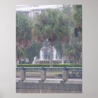 Charleston Fountain Poster
